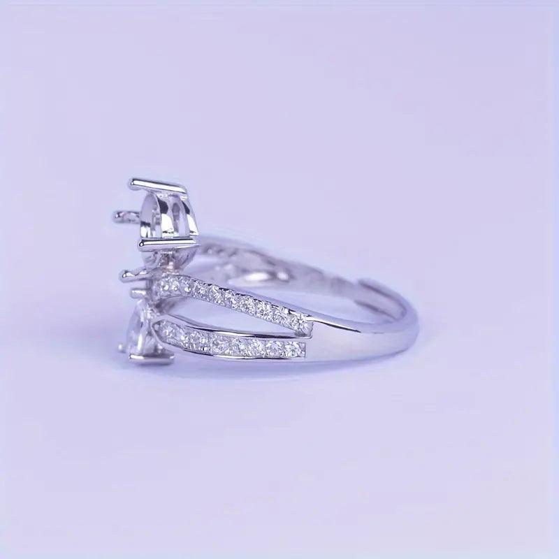 925 Sterling Silver Adjustable Crown Ring-Bird Jewellery Settings