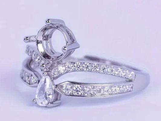 925 Sterling Silver Adjustable Crown Ring-Bird Jewellery Settings