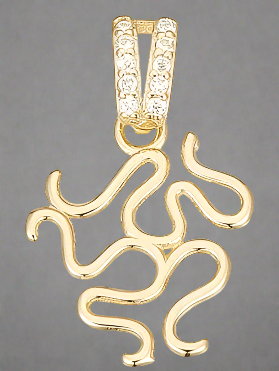 925 Sterling Silver and Cubic Zirconia Freeform Wrap Pendant in Silver or Gold-Bird Jewellery Settings