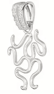 925 Sterling Silver and Cubic Zirconia Freeform Wrap Pendant in Silver or Gold-Bird Jewellery Settings