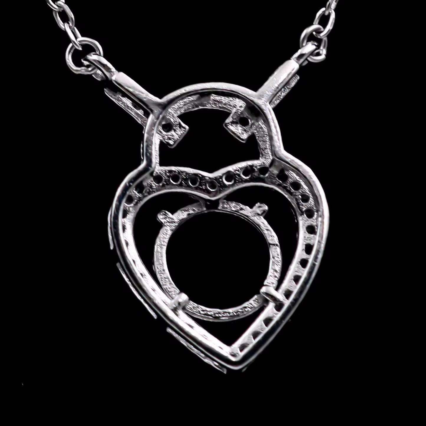 925 Sterling Silver and Cubic Zirconia Heart Pendant Necklace