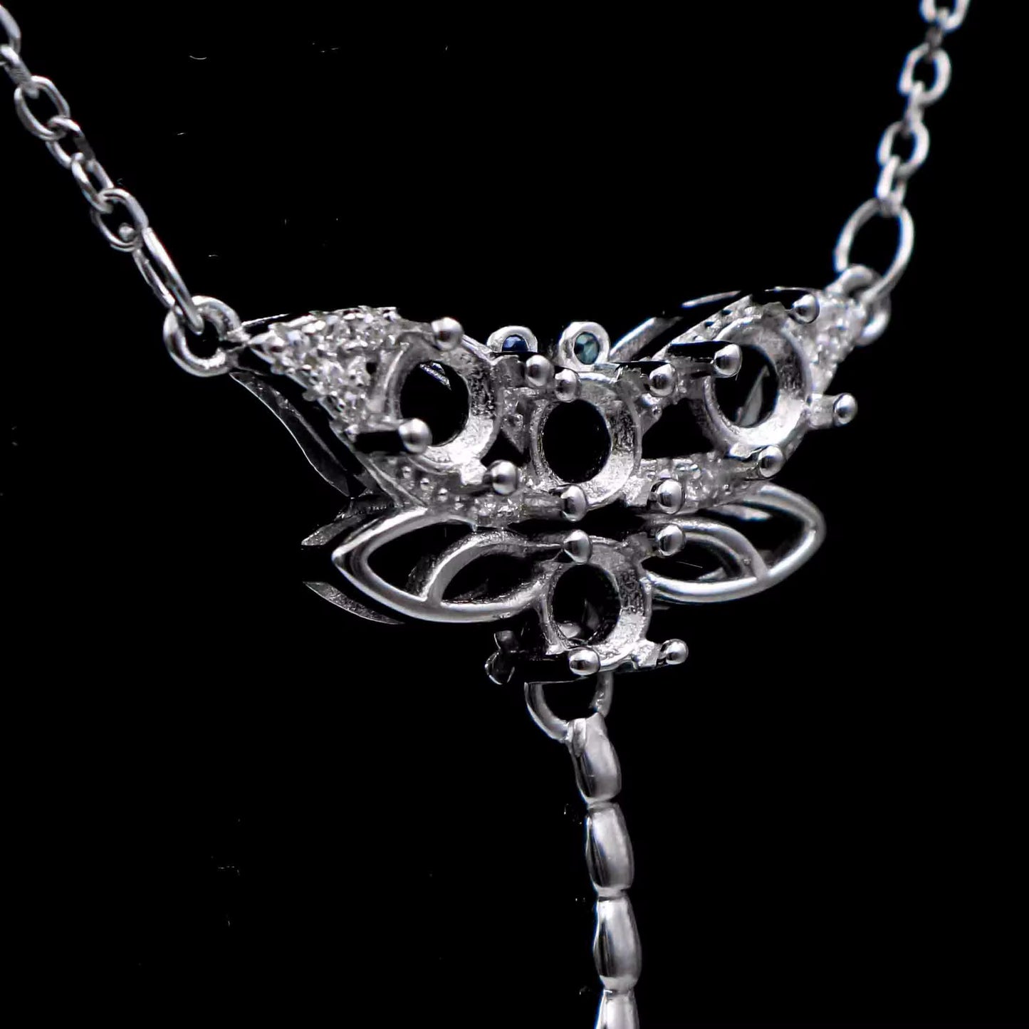 925 Sterling Silver and Cubic Zirconia Dragonfly Necklace