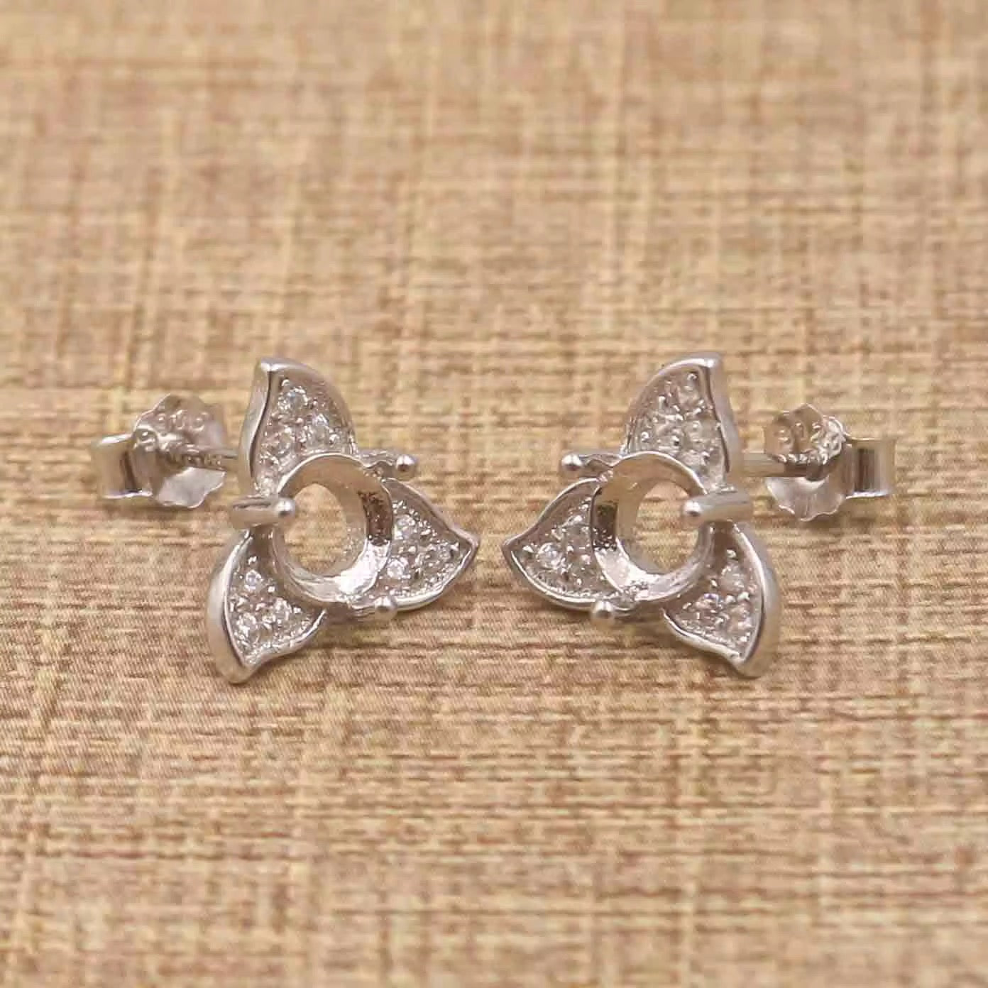 925 Sterling Silver and Cubic Zirconia Stud Earrings