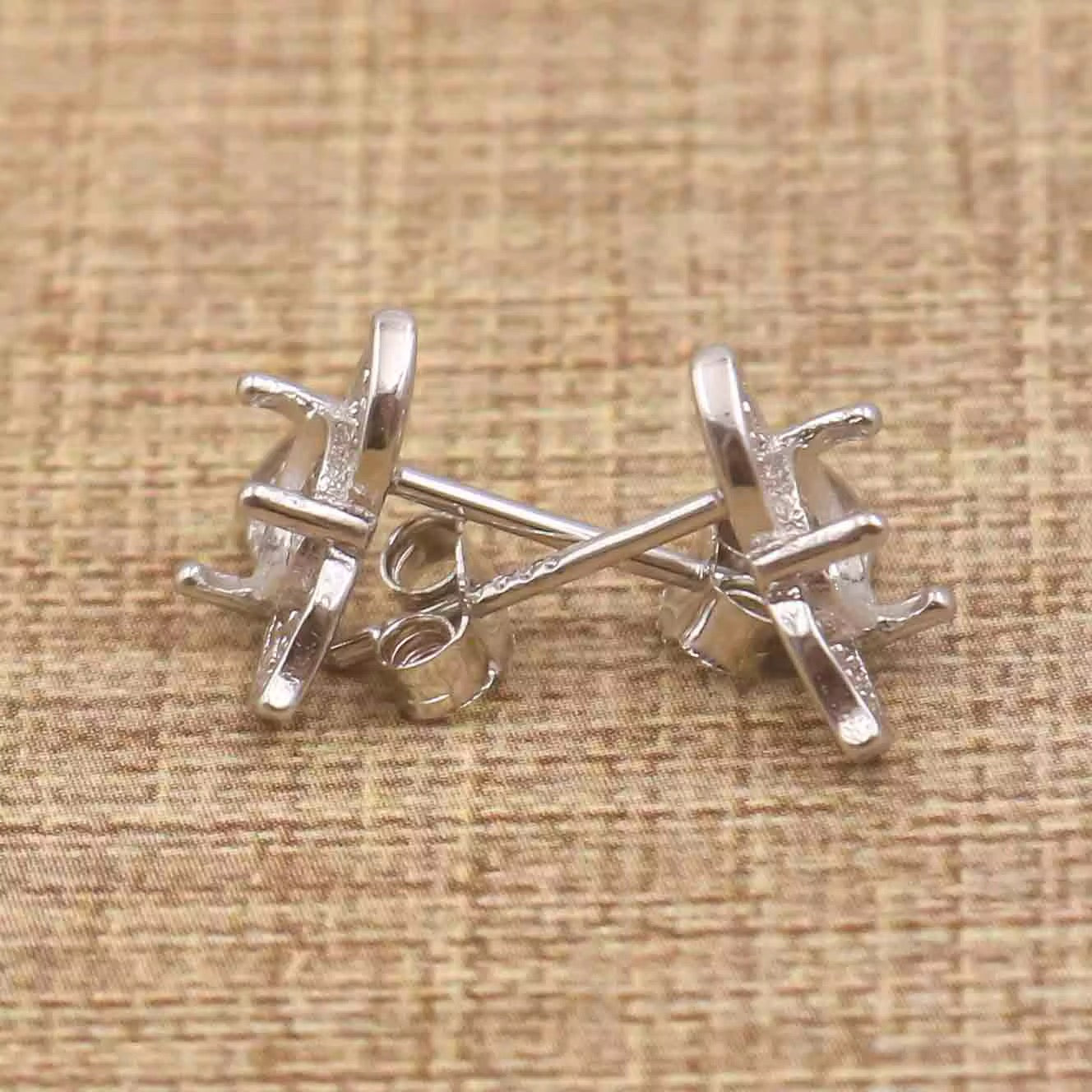 925 Sterling Silver and Cubic Zirconia Stud Earrings