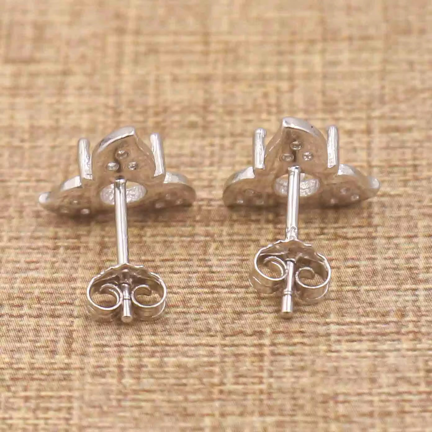 925 Sterling Silver and Cubic Zirconia Stud Earrings