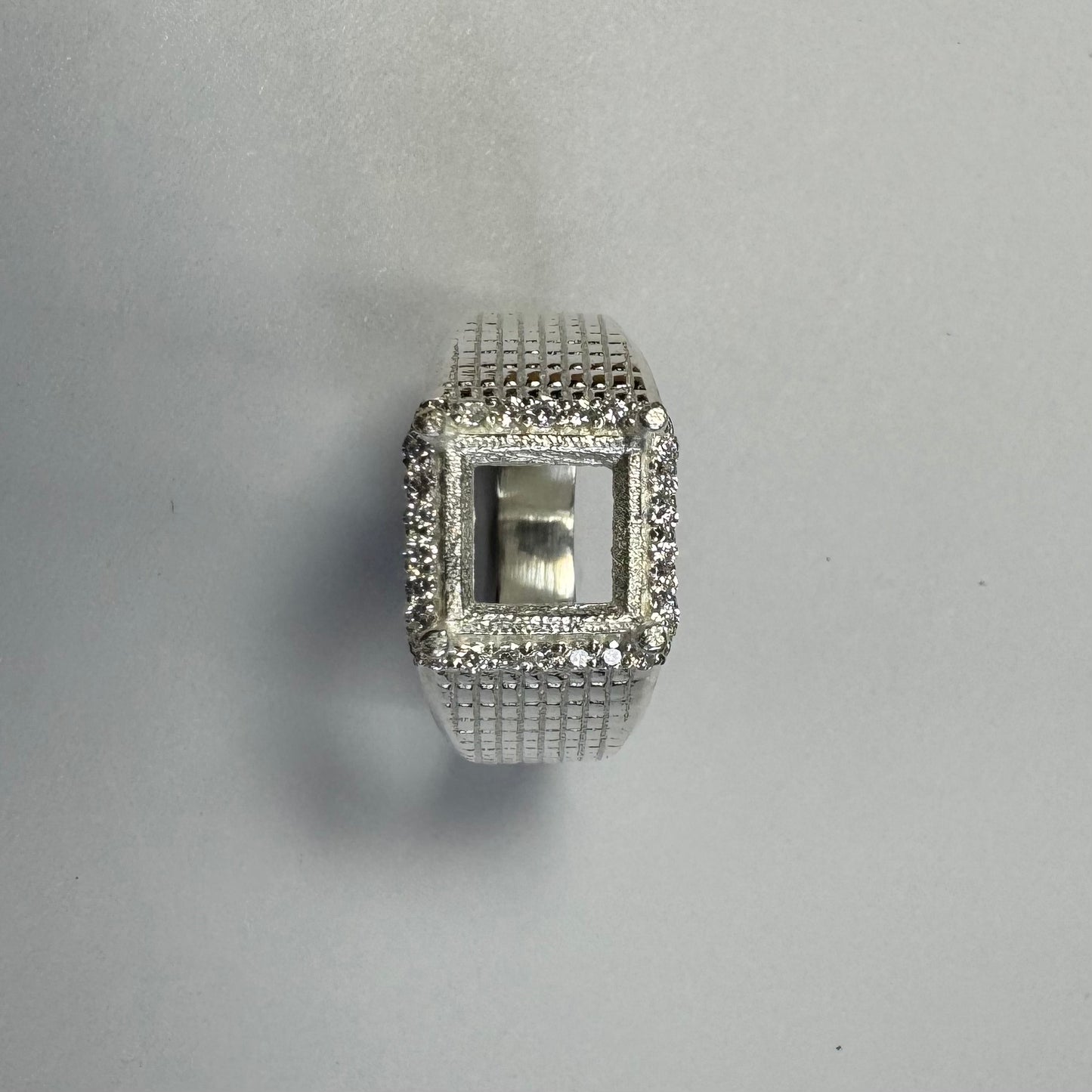 925 Sterling Silver and Cubic Zirconia Chunky Ring (Mens or Larger Sizes Ladies) Sizes 8-11-Bird Jewellery Settings