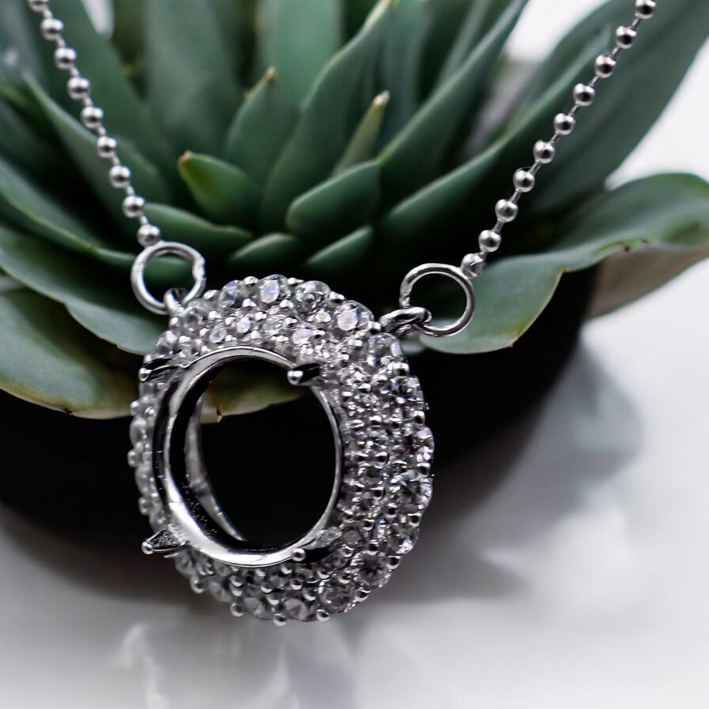 925 Sterling Silver and Cubic Zirconia Pendant Necklace