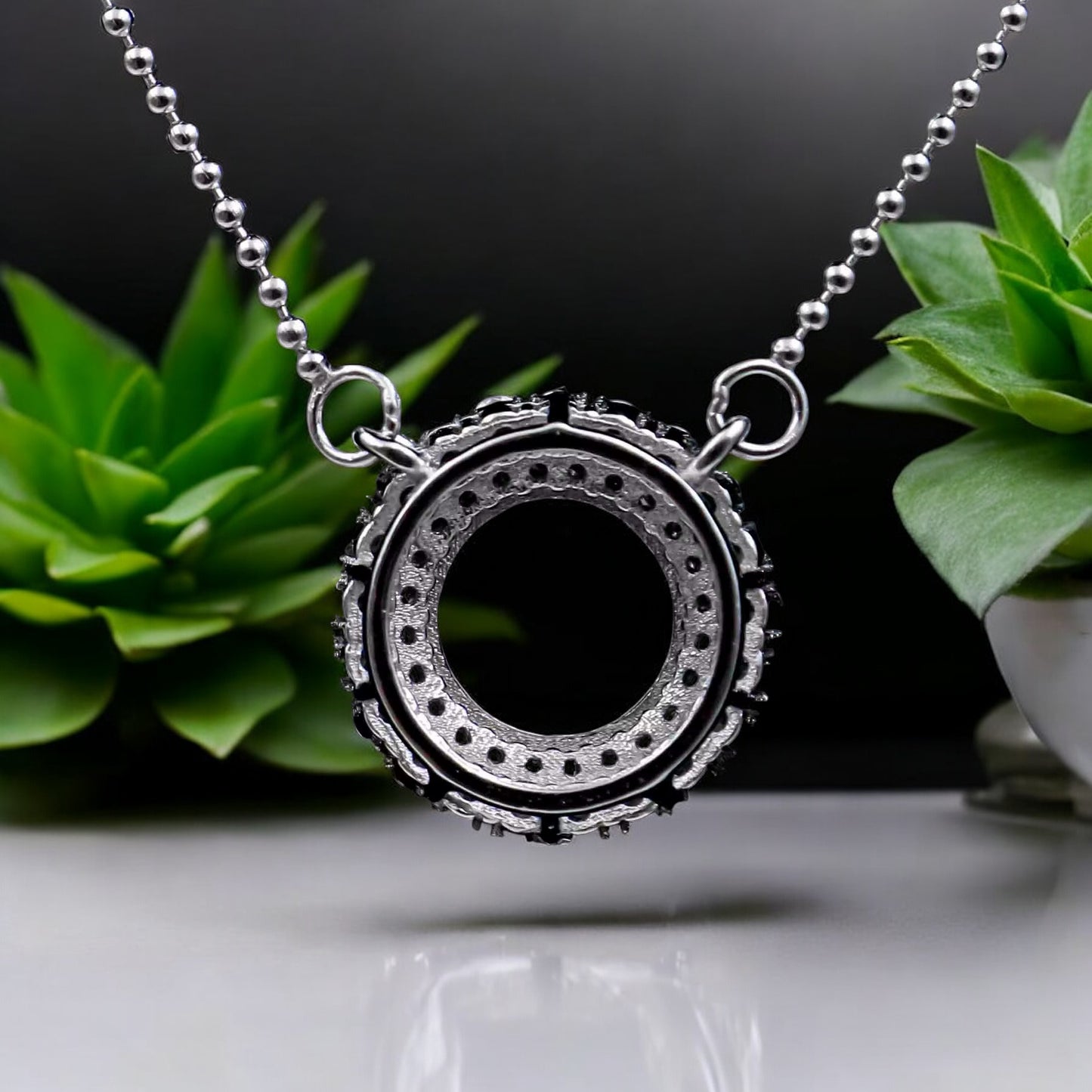 925 Sterling Silver and Cubic Zirconia Pendant Necklace