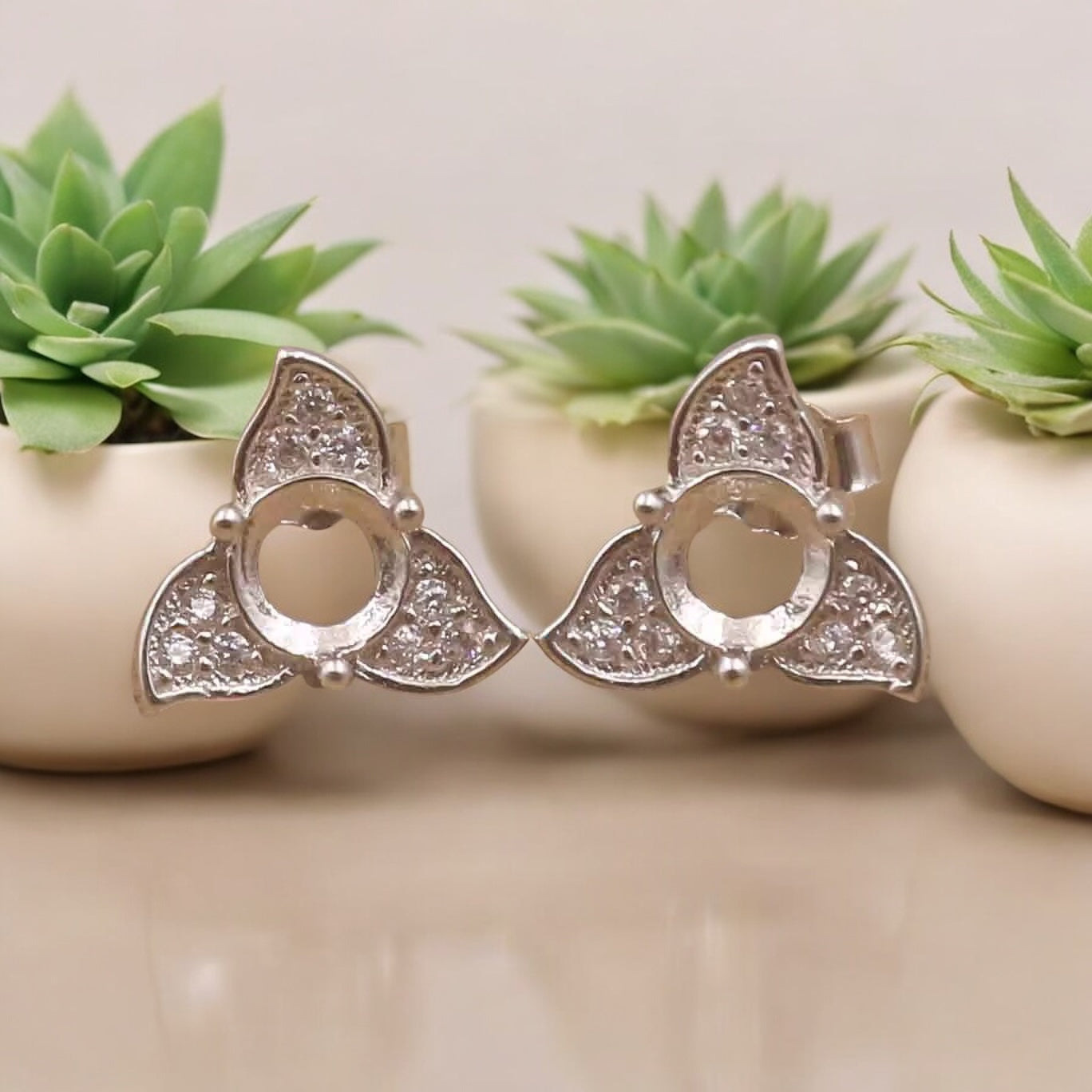 925 Sterling Silver and Cubic Zirconia Stud Earrings