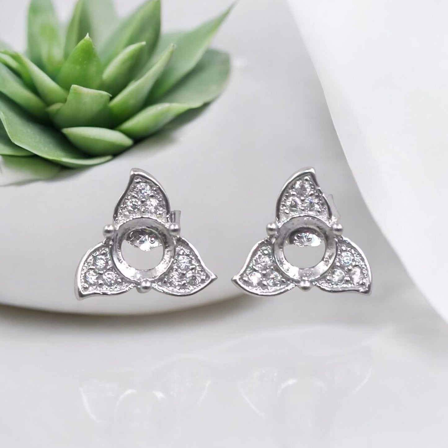 925 Sterling Silver and Cubic Zirconia Stud Earrings