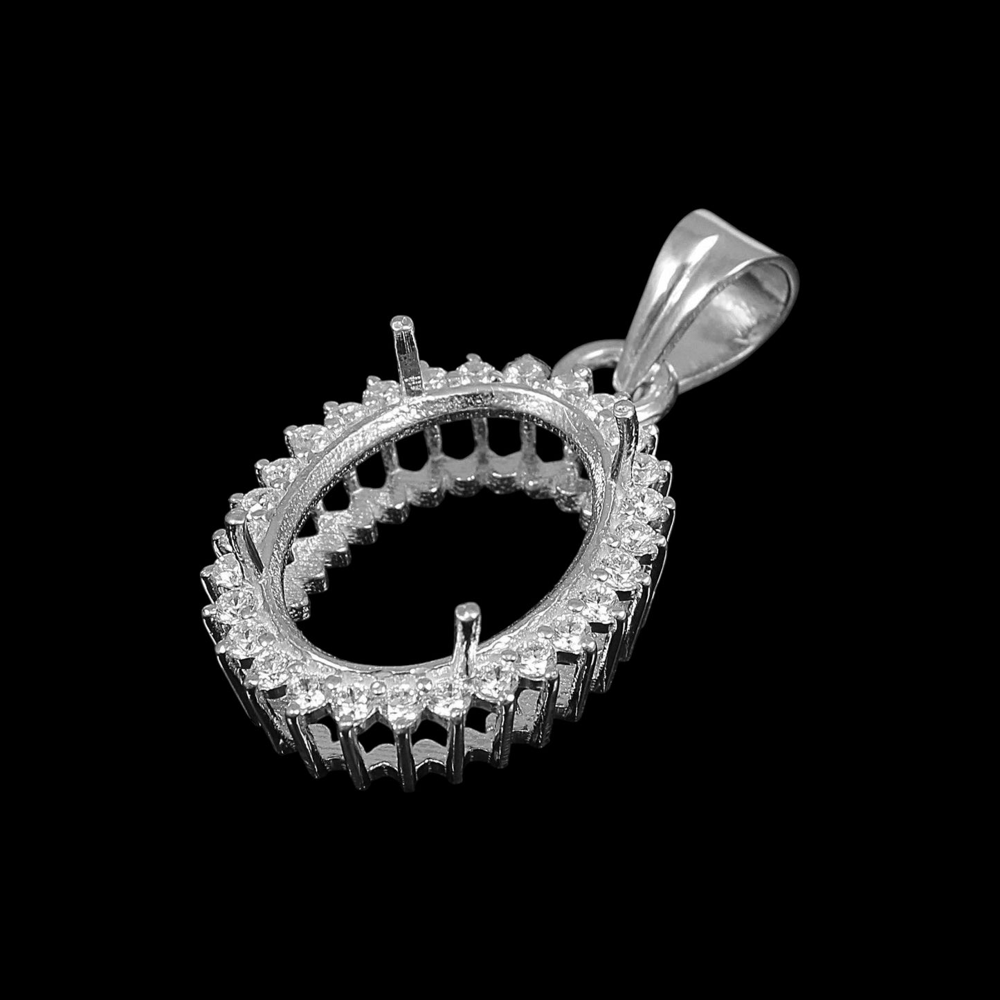 925 Sterling Silver and Cubic Zirconia Pendant-Bird Jewellery Settings