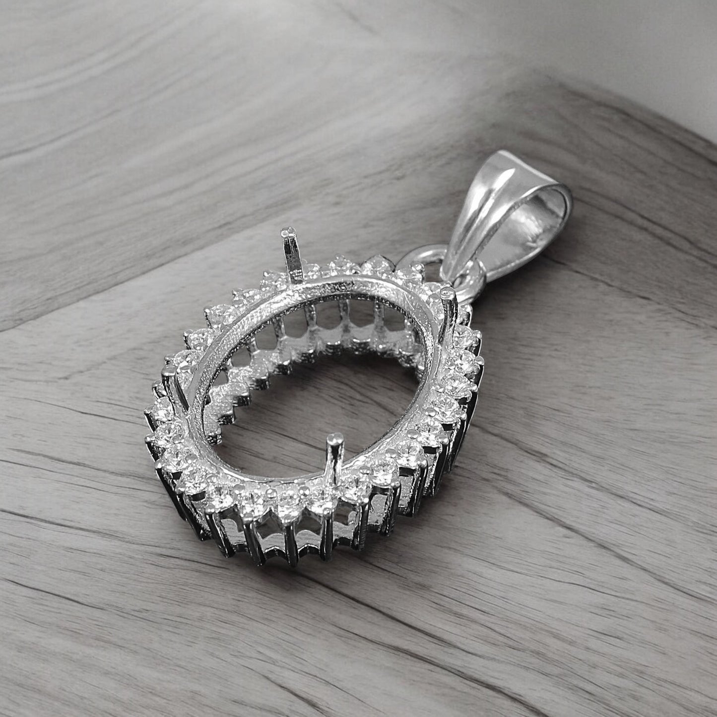 925 Sterling Silver and Cubic Zirconia Pendant-Bird Jewellery Settings