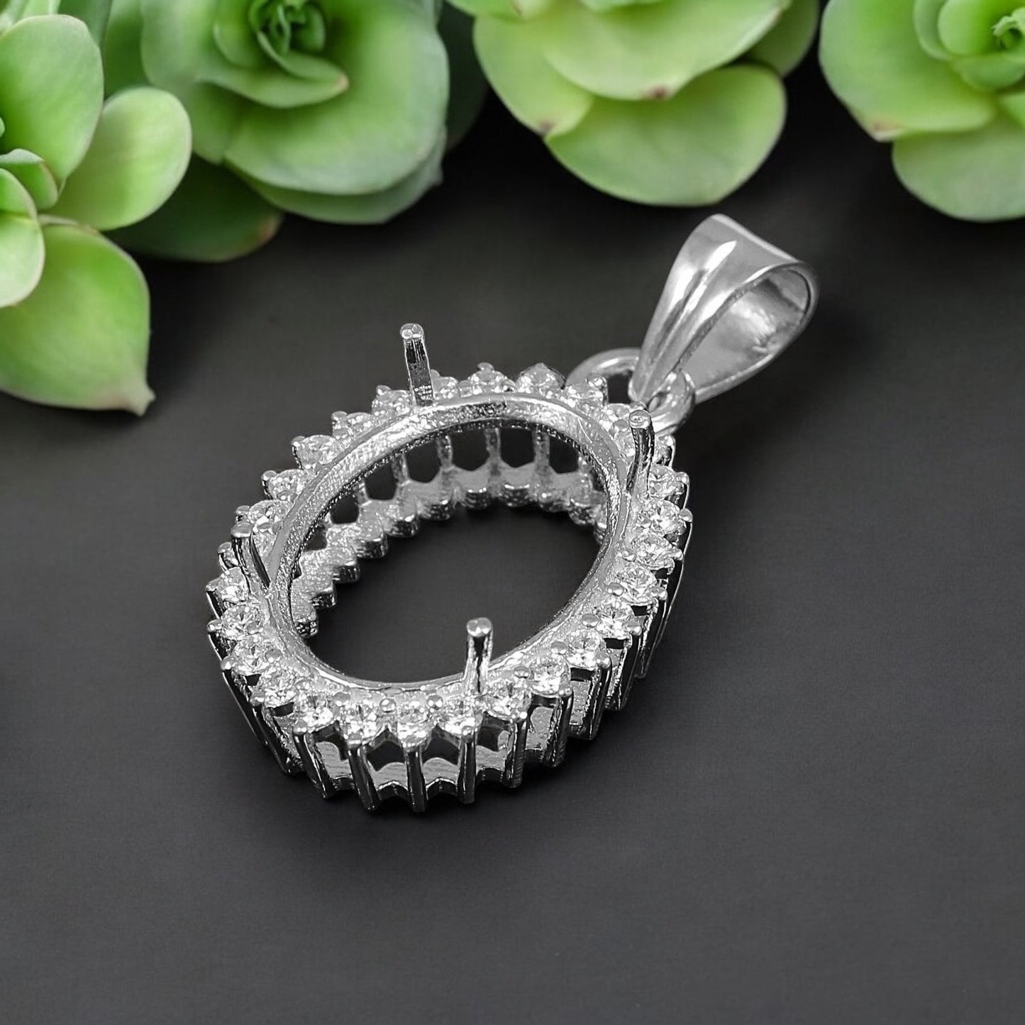 925 Sterling Silver and Cubic Zirconia Pendant-Bird Jewellery Settings