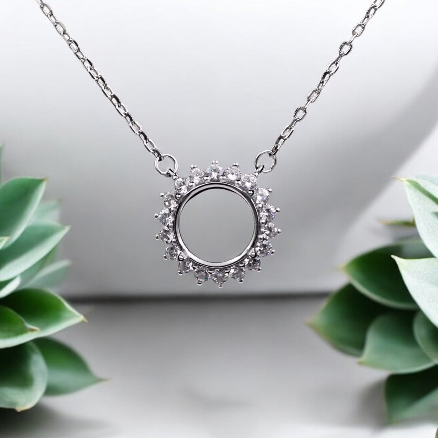 925 Sterling Silver and Cubic Zirconia Necklace