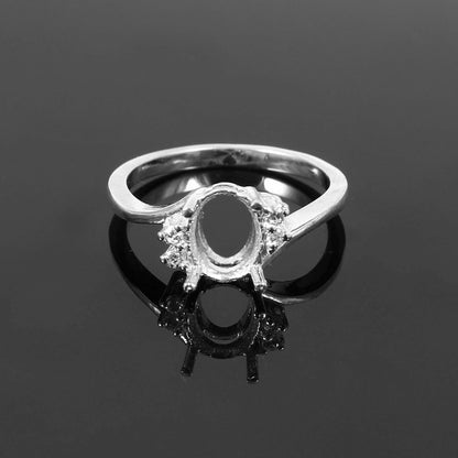 925 Sterling Silver and Cubic Zirconia Ring Size 6.5 - Bird Jewellery Settings