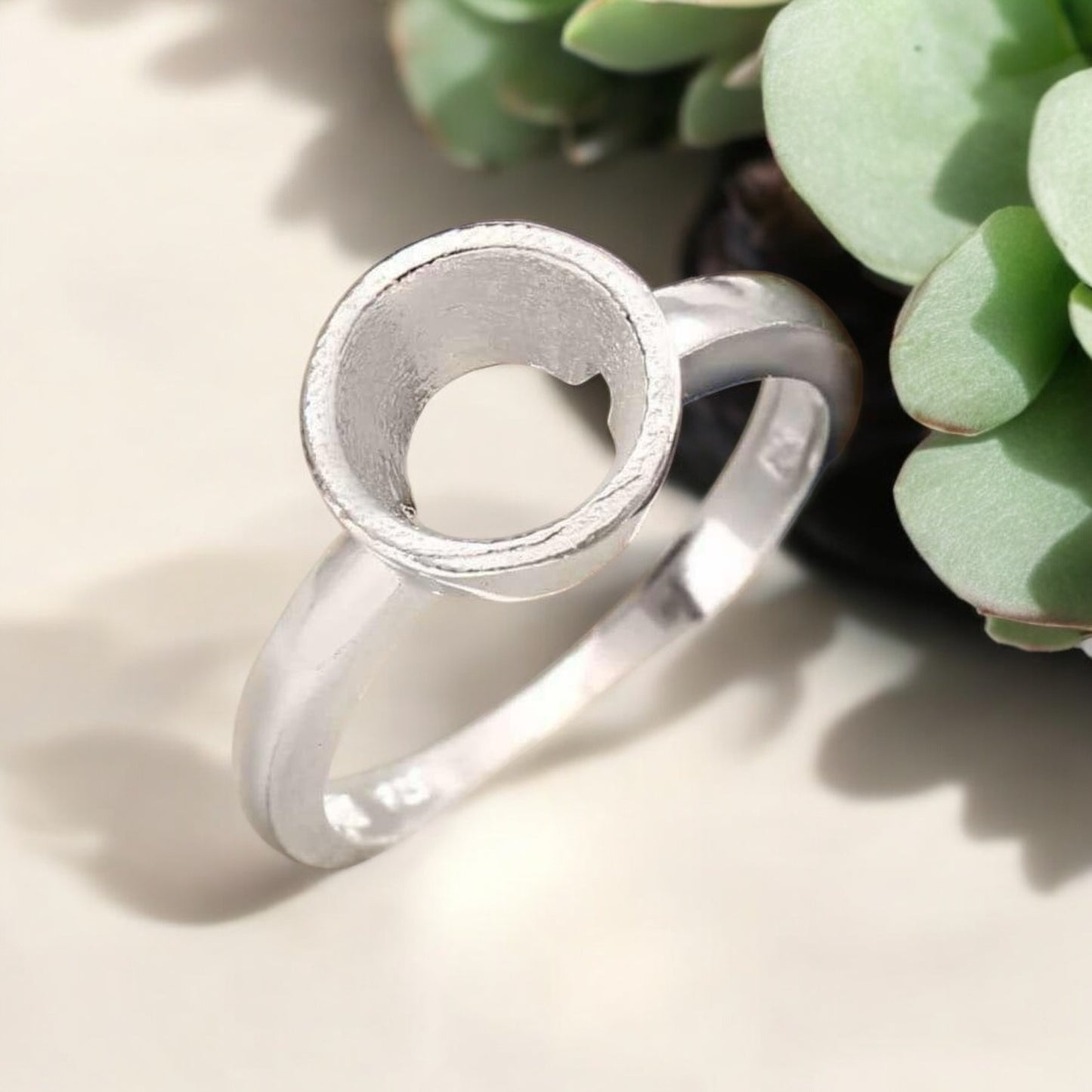 925 Sterling Silver Bezel Set Ring