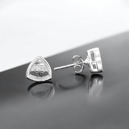 925 Sterling Silver Bezel Set Stud Earrings