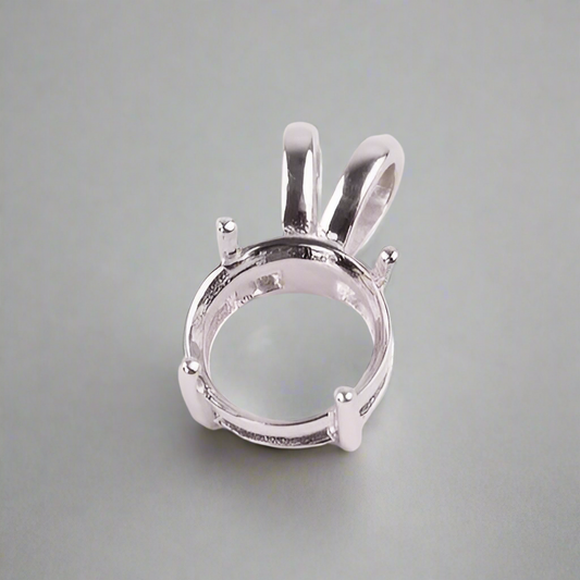 925 Sterling Silver Rabbit Ear Pendant