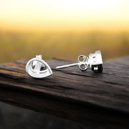 925 Sterling Silver Bezel Set Stud Earrings