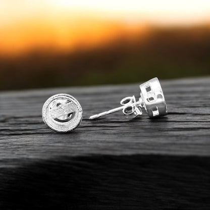 925 Sterling Silver Bezel Set Stud Earrings