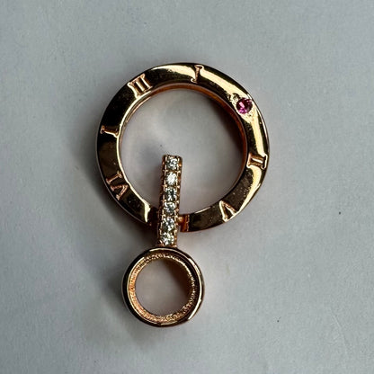 925 Sterling Silver and Cubic Zirconia Rose Gold Coated Pendant