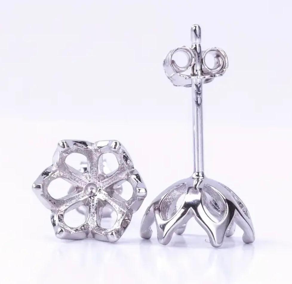 925 Sterling Silver Lotus Earrings - Bird Jewellery Settings