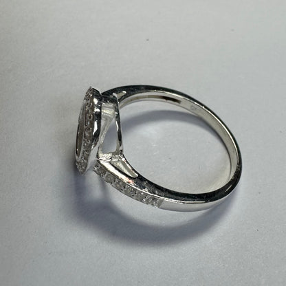 925 Sterling Silver and Cubic Zirconia Ring Size 8