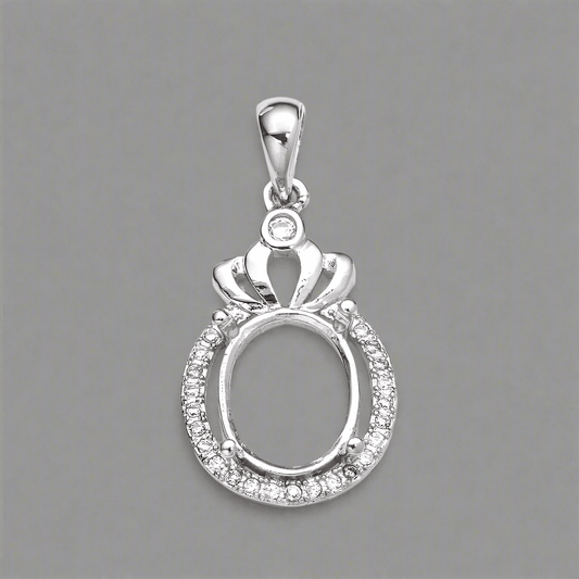 925 Sterling Silver and Cubic Zirconia Pendant - Bird Jewellery Settings