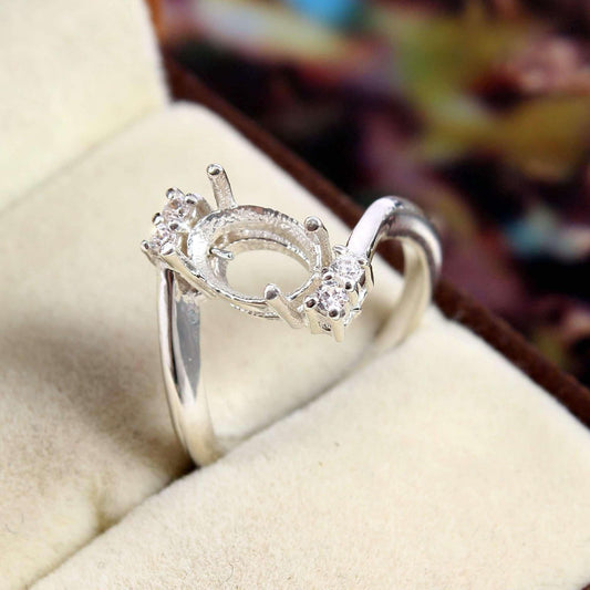 925 Sterling Silver and Cubic Zirconia Ring-Bird Jewellery Settings