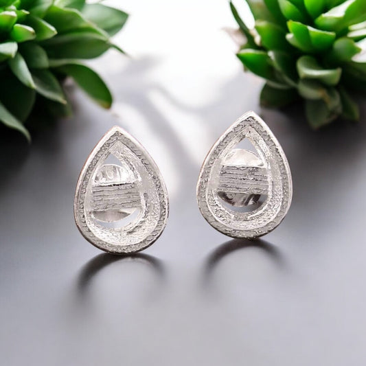 925 Sterling Silver Bezel Set Stud Earrings