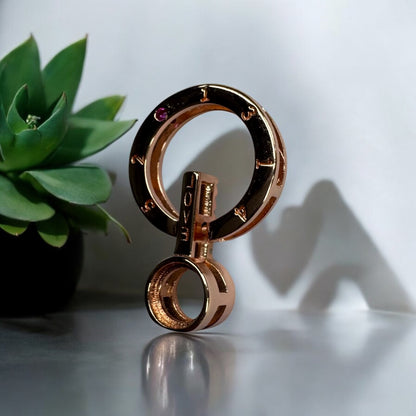 925 Sterling Silver and Cubic Zirconia Rose Gold Coated Pendant