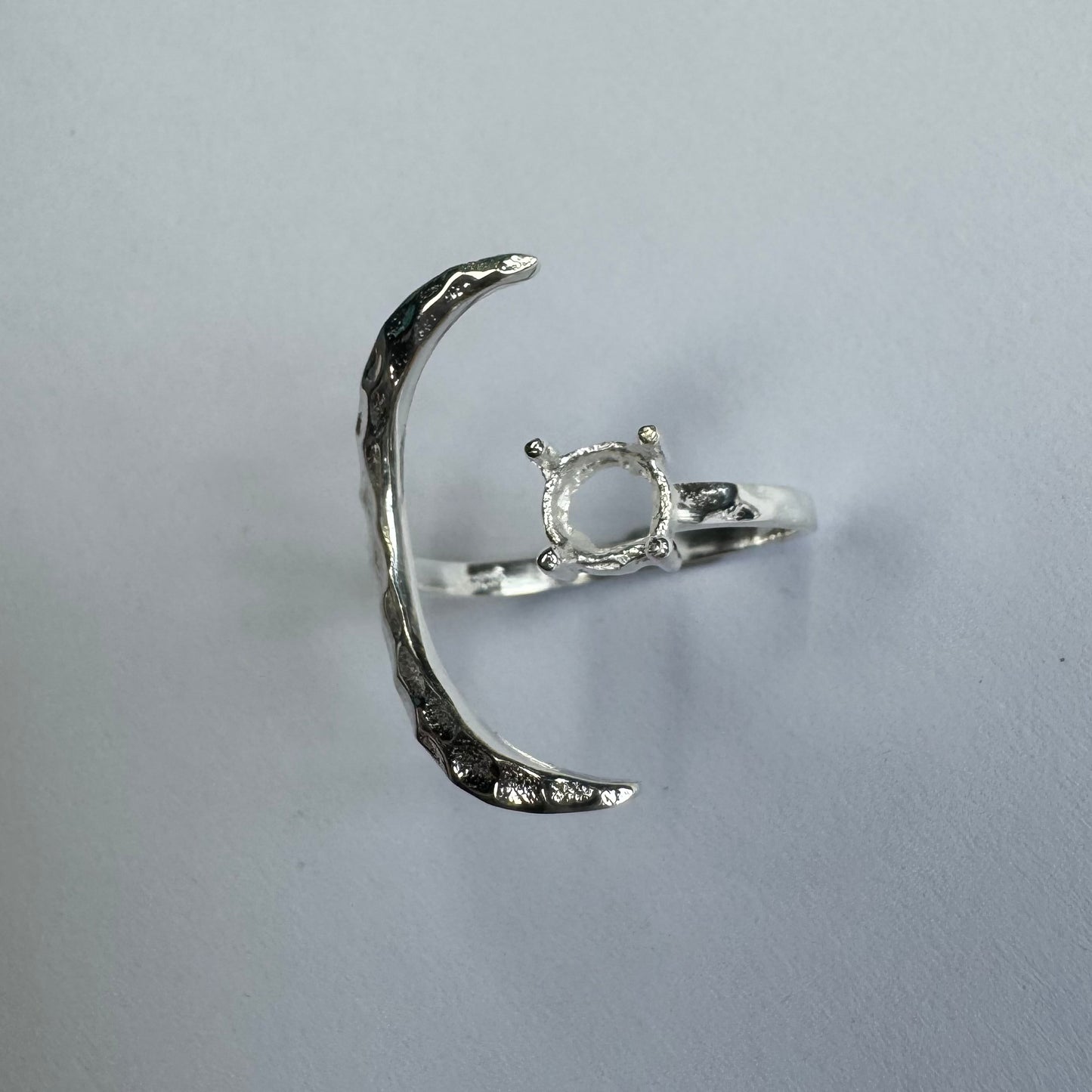 925 Sterling Silver Whale Tail Ring Size 8