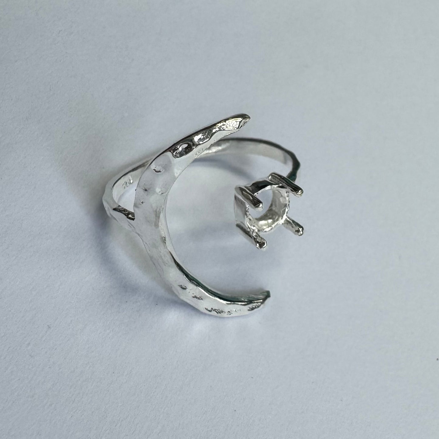 925 Sterling Silver Whale Tail Ring Size 8