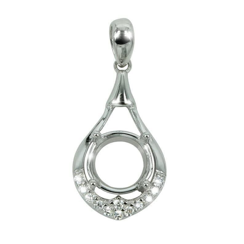 925 Sterling Silver and Cubic Zirconia Pendant - Bird Jewellery Settings