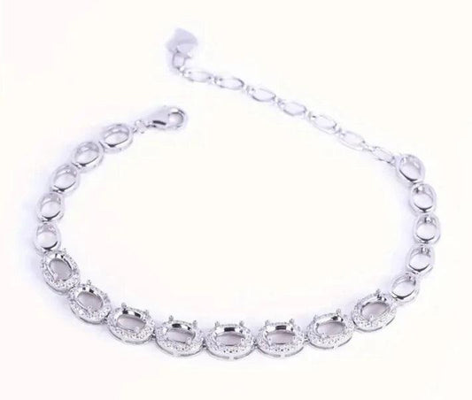 925 Sterling Silver and Cubic Zirconia Bracelet - Bird Jewellery Settings