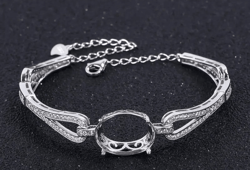 925 Sterling Silver and Cubic Zirconia Bracelet - Bird Jewellery Settings