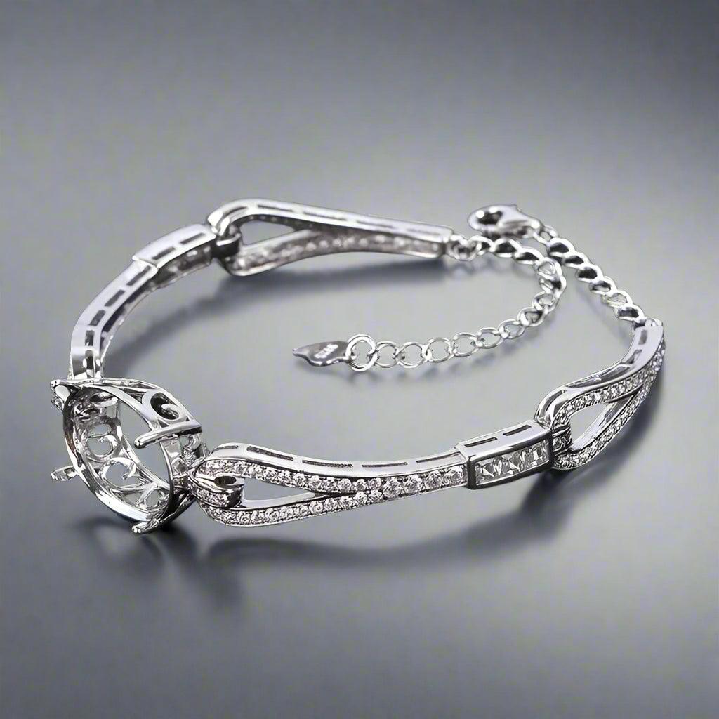 925 Sterling Silver and Cubic Zirconia Bracelet - Bird Jewellery Settings