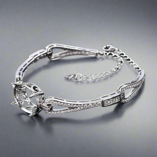 925 Sterling Silver and Cubic Zirconia Bracelet - Bird Jewellery Settings