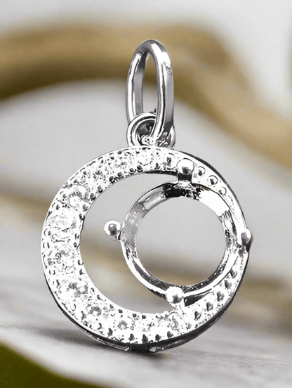 925 Sterling Silver and Cubic Zirconia Pendant - Bird Jewellery Settings