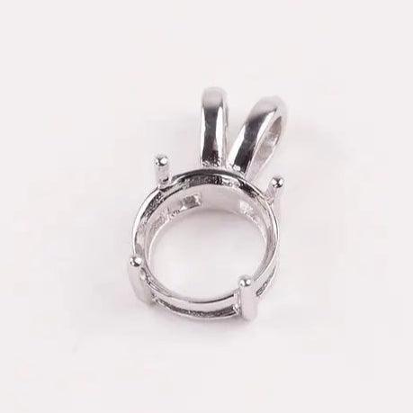 925 Sterling Silver Rabbit Ear Pendant - Bird Jewellery Settings