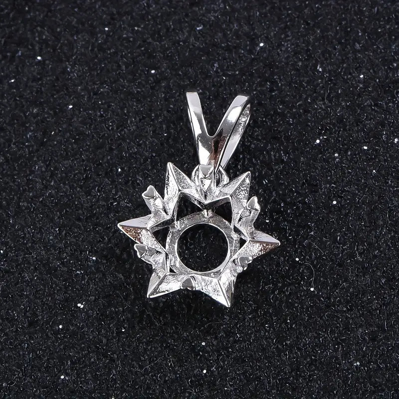 925 Sterling Silver Snowflake Pendant - Bird Jewellery Settings