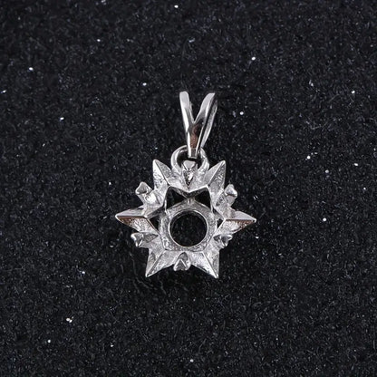 925 Sterling Silver Snowflake Pendant - Bird Jewellery Settings