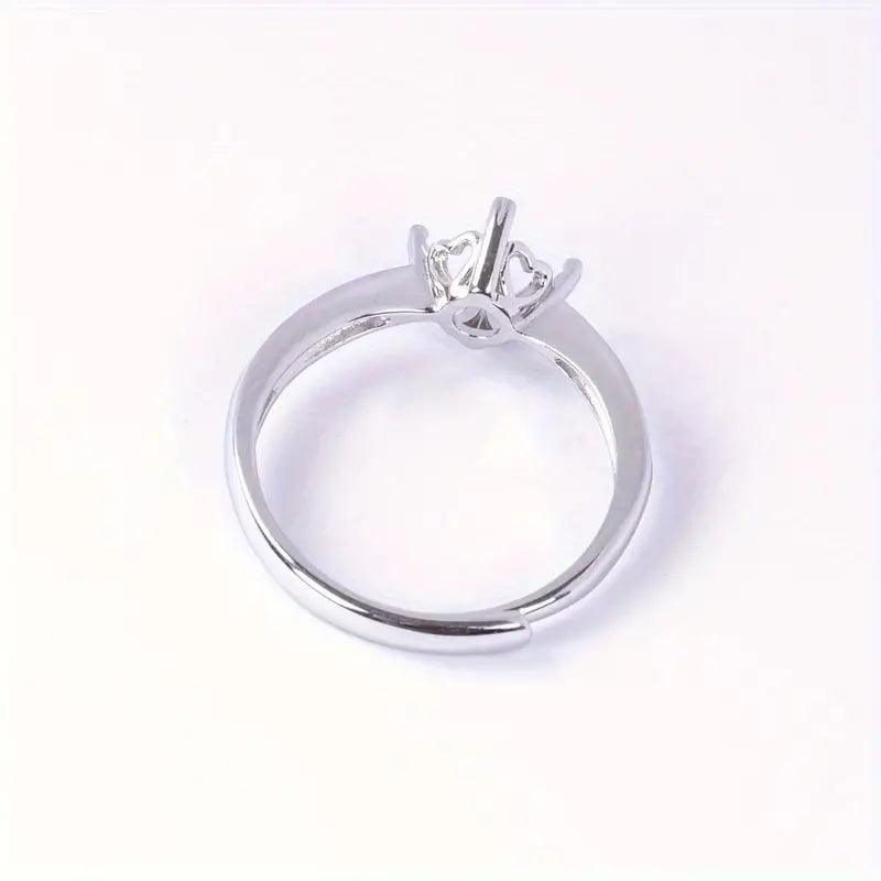 925 Sterling Silver and Cubic Zirconia Adjustable Ring - Bird Jewellery Settings