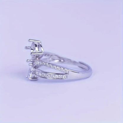 925 Sterling Silver Adjustable Crown Ring - Bird Jewellery Settings