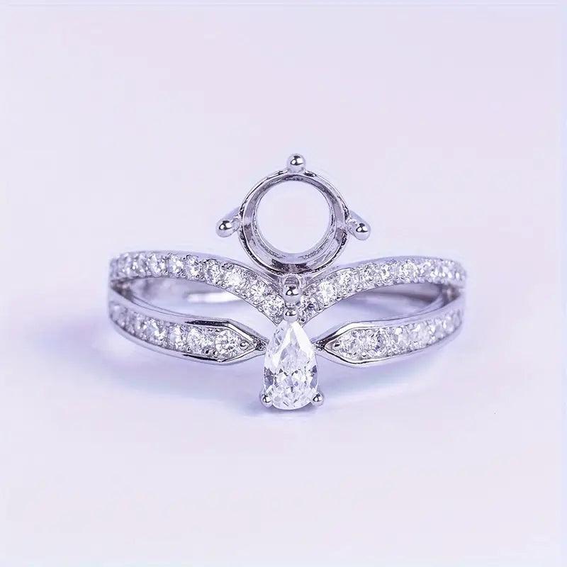 925 Sterling Silver Adjustable Crown Ring - Bird Jewellery Settings