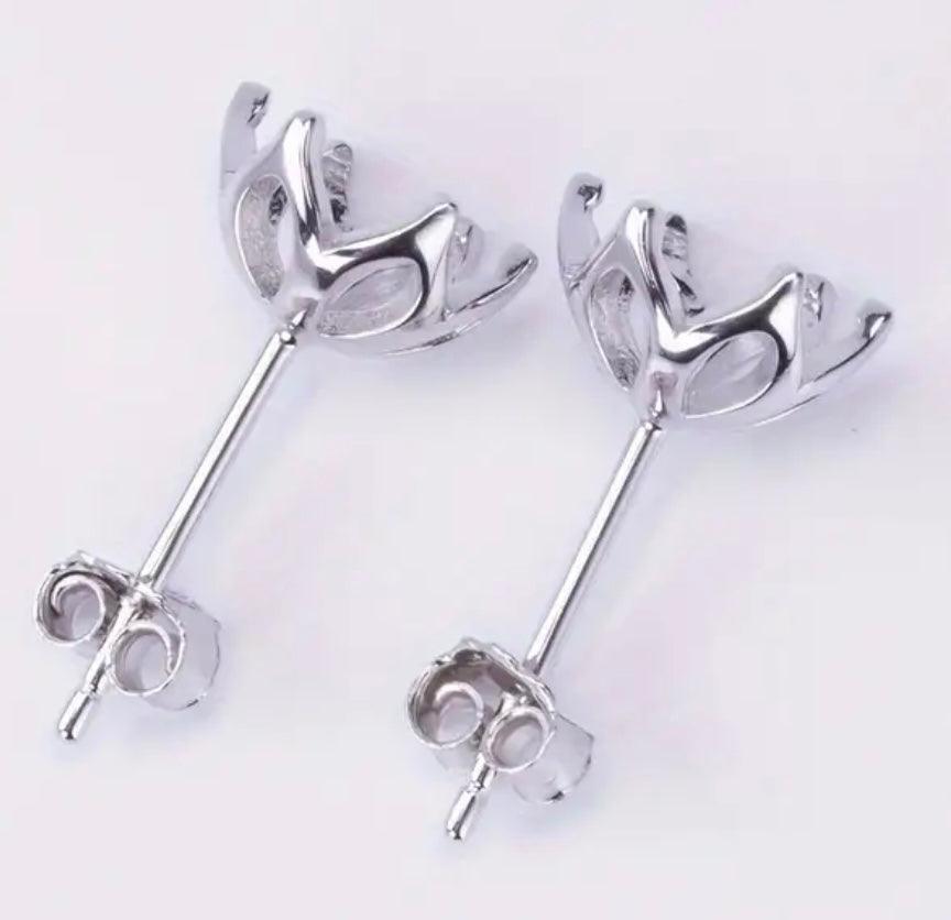 925 Sterling Silver Lotus Earrings - Bird Jewellery Settings