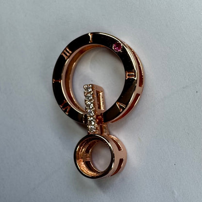 925 Sterling Silver and Cubic Zirconia Rose Gold Coated Pendant