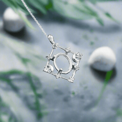 925 Sterling Silver and Cubic Zirconia Pendant - Bird Jewellery Settings