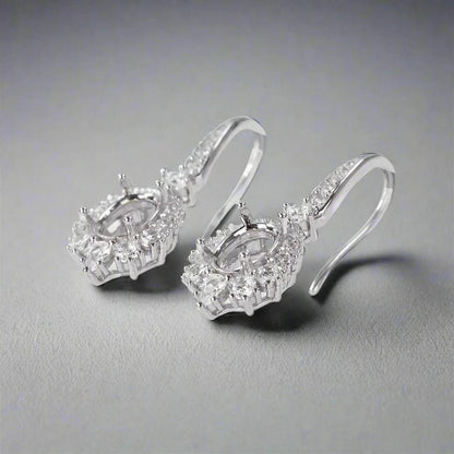 925 Sterling Silver and Cubic Zirconia Earrings - Bird Jewellery Settings