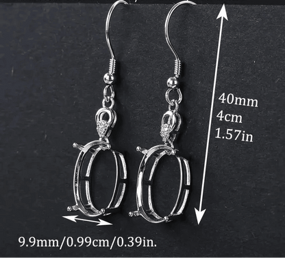 925 Sterling Silver and Cubic Zirconia Earrings - Bird Jewellery Settings